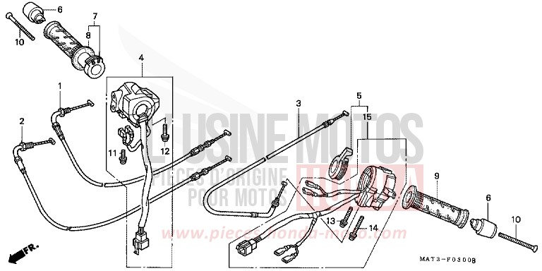 COMMUTATEUR/CABLE de Super Blackbird DARKNESS BLACK METALLIC (NH463) 2003
